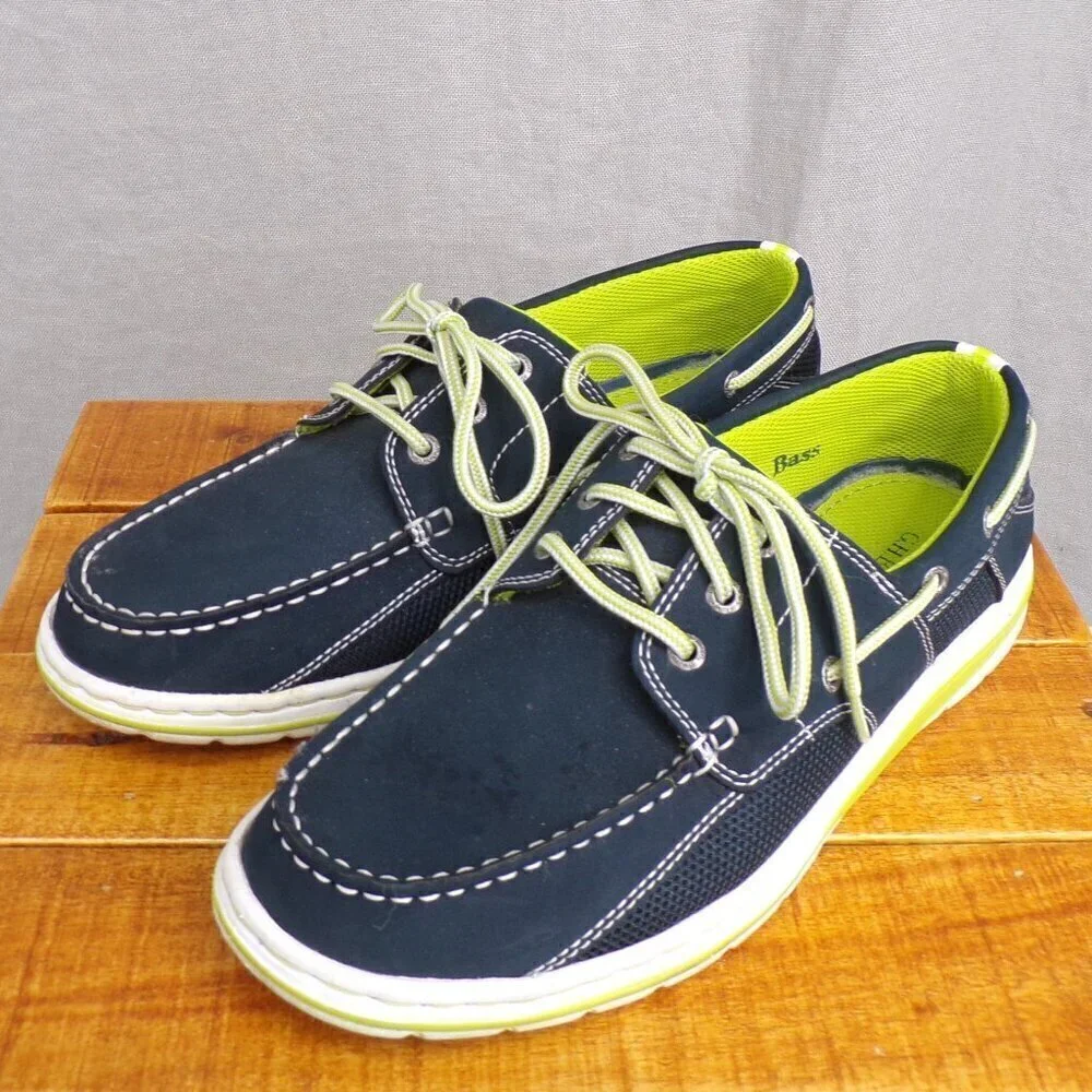 Bass Chesapeake Men's Boat Shoes Size 10.5 Blue and Green. Excellent Condition - Picture 2 of 12